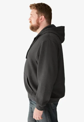 Miniatura 3 de KingSize - Chaqueta de forro polar con capucha y cremallera frontal para hombre