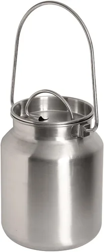Miniatura 2 de Lindy's Jarra de leche sin costuras de acero inoxidable de 1 galón, lata de leche, cubo de leche, recipiente de almacenamiento de líquido antifugas