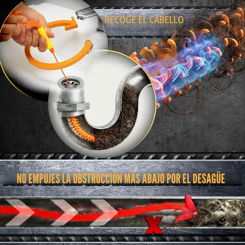 Miniatura 5 de FlexiSnake Pro Drain Weasel - Limpiador de serpientes para fregadero con nueva punta moldeada, 18 pulgadas, herramienta para eliminar obstrucciones