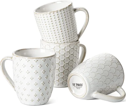 LE TAUCI Tazas de café de 6 onzas, taza Demitasse de cerámica, tazas de café pequeñas para doble chupo, café con leche, capuchino, lungo, tazas para