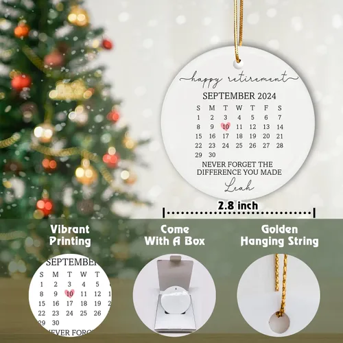 Miniatura 3 de Regalos de jubilación para hombres y mujeres, adorno de Navidad 2024, nunca olvides la diferencia que hiciste, regalo de agradecimiento