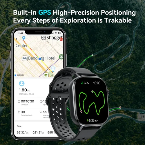 Miniatura 2 de Reloj inteligente para hombre, GPS, 2.06 pulgadas, HD, AMOLED, militar, multideporte, rastreador de fitness con llamada Bluetooth, brújula