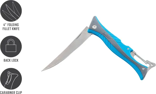 Miniatura 3 de Smith's RegalRiver - Cuchillo de filete flexible plegable de 4 pulgadas - Verde - Hoja de bloqueo de acero inoxidable - Cuchillo de bolsillo