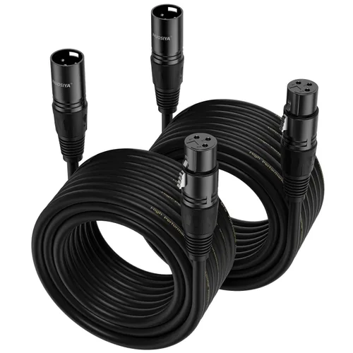 Miniatura 11 de Cable XLR de 1.5 pies, 6 unidades, cables de micrófono, cable de altavoz de micrófono equilibrado de alta calidad con cable XLR macho a hembra DMX