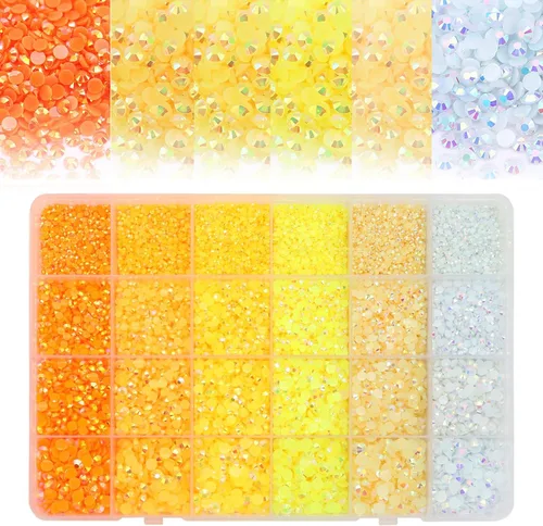 Miniatura 14 de 22800 diamantes de imitación de gelatina para arte de uñas, diamantes de imitación con parte trasera plana, color morado, brillantes a granel, gemas