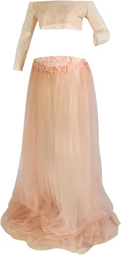 Miniatura 2 de Vestido de maternidad de encaje floral con hombros descubiertos, vestido de fotografía elegante de embarazo para uso diario, sesión de fotos de baby