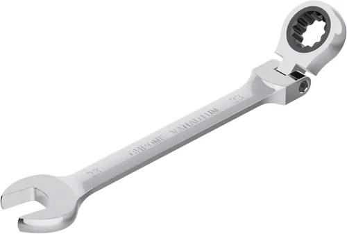 Llave combinada de trinquete de cabeza flexible de 0.906 in, métrica, 72 dientes, caja de trinquete de 12 puntos y herramientas de llave de extremo