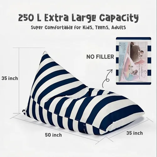 Miniatura 2 de Funda para puf de almacenamiento de animales de peluche para niños, adolescentes (sin relleno) 250 L, lavable, funda grande para puf para organizar