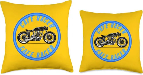 Miniatura 3 de American Cafe Racer Motorcycle Apparel and Merch Cafe Racer Biker Men Women Adult Teens Boys Girls Kids Youth Throw Pillow, 16x16, Multicolor