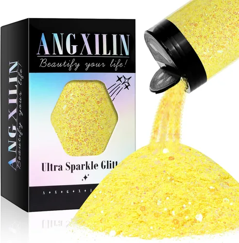 Miniatura 11 de Purpurina artesanal mixta holográfica gruesa y fina, 190g/6.7oz a granel, lentejuelas láser para arte de uñas, cara y cuerpo, para hacer joyas