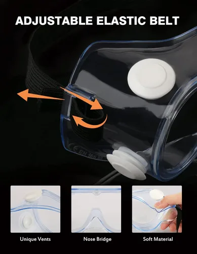Miniatura 2 de MELASA Anteojos de seguridad ANSI Z87.1, antivaho gafas protectoras de laboratorio, gafas de protección ocular 4 piezas