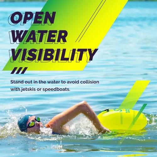 Miniatura 4 de Sunlite Sports Boya de natación de alta calidad, altamente visible, impermeable, de seguridad, flotador, entrenamiento para natación en aguas