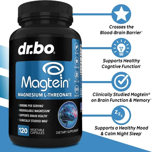 Miniatura 2 de Cápsulas de magnesio L-treonato de magteína - Magteína Magnesio L-treonato 2000mg Cápsulas de suplemento para la salud cerebral, la memoria