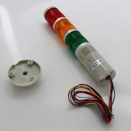 Miniatura 7 de Bettomshin 1 bombilla de advertencia estroboscópica de 90 dB, 24 V CC 3 W, torre de señal industrial con lámpara indicadora de alarma de zumbador