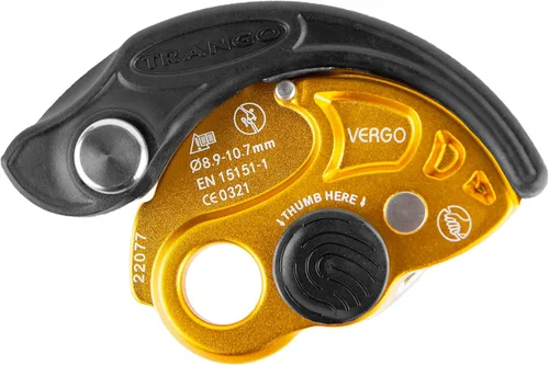 TRANGO Vergo Belay - Dispositivo de escalada en roca, protección de rapeling, (cuerdas de 0.350-0.421 in)