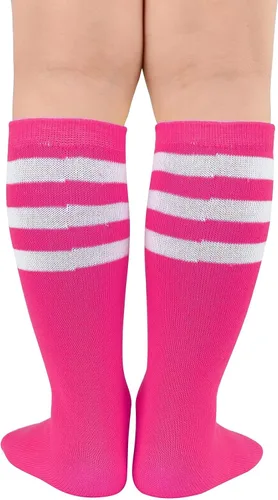Miniatura 34 de Century Star Calcetines de fútbol de algodón para niños y jóvenes, calcetines de tubo suave, hasta la rodilla, calcetines deportivos largos
