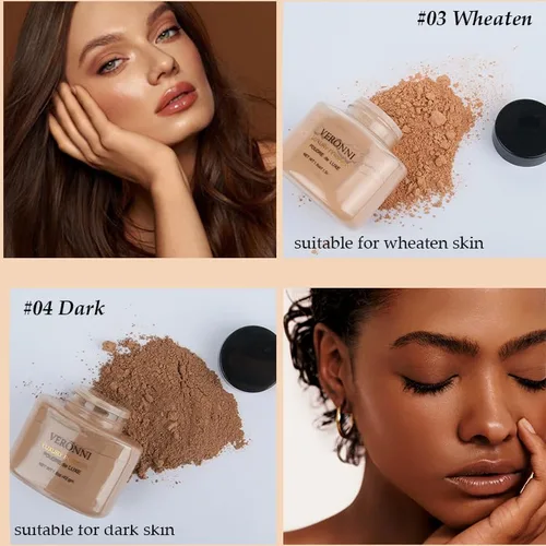 Miniatura 8 de Polvo de ajuste suelto de 4 colores, maquillaje de plátano de lujo para acabado facial, cobertura de larga duración, acabado mate iluminador