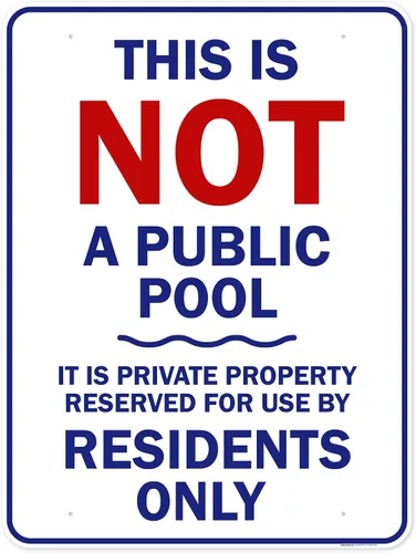 Miniatura 18 de Esto no es una piscina pública – Es propiedad privada reservada para uso por residentes solamente, letrero de 10 x 14 pulgadas, HDPE de 55 mil