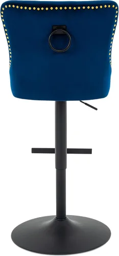 Miniatura 7 de Taburete de bar ajustable, silla de terciopelo con función giratoria y base negra, taburete de altura de mostrador para cocina, comedor y muebles