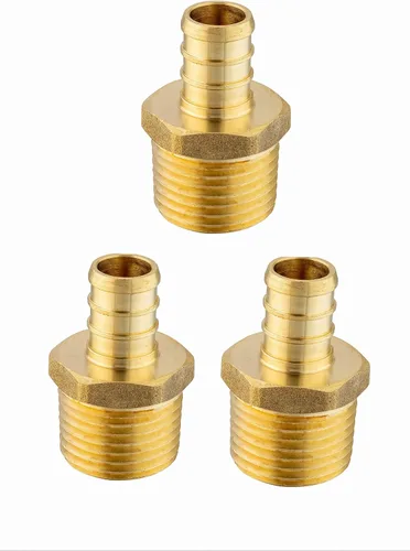 Miniatura 10 de 4 piezas EFIELD Barb Crimp Pex 1/2 pulgada x 1/2 pulgada macho NPT adaptador de latón accesorios de latón (PEX1807017-4PCS)