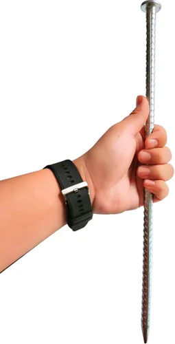 Miniatura 6 de Estacas de metal de 16 pulgadas para asfalto de 1/2 pulgada de diámetro, 6 estacas de tierra resistentes para golpes de velocidad, soporte de barra