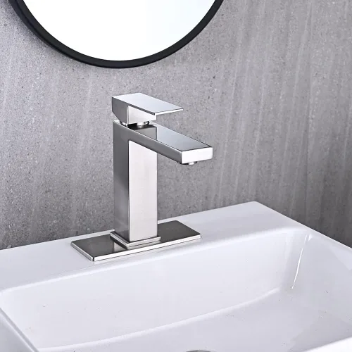 Miniatura 2 de AVSIILE Grifo de Baño de Níquel Cepillado, Grifo de Baño de Vanidad de Un Solo Agujero, Grifo de Baño Moderno de Acero Inoxidable de Una Sola Manija