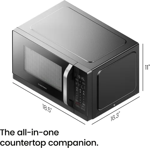 Miniatura 15 de Horno de microondas de mostrador Chefman 0.9 pies cúbicos. Microondas digital de acero inoxidable de 900 vatios con 6 ajustes preestablecidos, modo