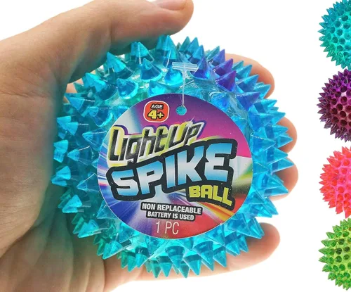 JA-RU Bola de luz (1 bola) Bolas de goma con puntas para niños. Juguete para aliviar el estrés, productos sensoriales para autismo, juguete