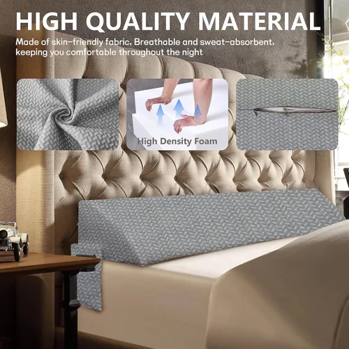 Miniatura 4 de Tapón de almohada de cuña para cama Queen, relleno de espacio de colchón con cuña triangular para espacio de cabecera, posición de bolsillo lateral