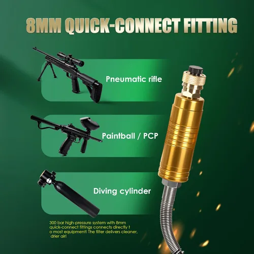 Miniatura 11 de TUXING Compresor de aire PCP de 4500 Psi Bomba de aire de alta presión de 30 Mpa 300 bar Sin aceite/agua Alimentado por automóvil 12 V CC