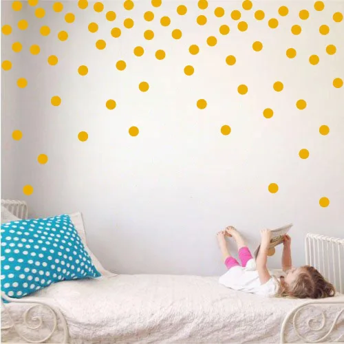 Miniatura 27 de Adhesivos decorativos de vinilo para pared, diseño de círculos de lunares, fácil de despegar y pegar, adhesivos decorativos extraíbles para Beige