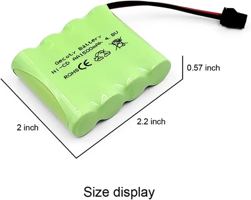 Miniatura 5 de Batería RC de 4.8 V, paquete de 2 baterías recargables de Ni-Cd de 1500 mAh de 4 celdas AA con enchufe SM 2P para auto a control remoto, camión
