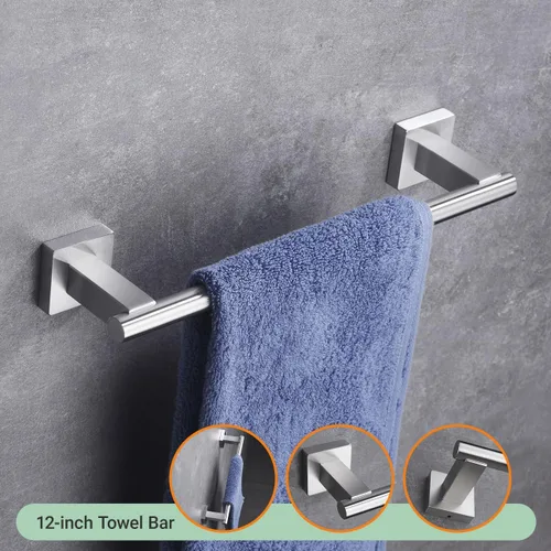 Miniatura 5 de Hoooh - Toallero de baño de acero inoxidable para baño, cocina, montaje en pared