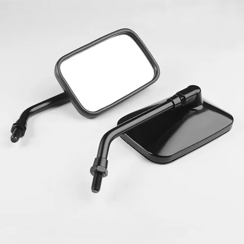 Miniatura 8 de Espejos de motocicleta, 10 mm, espejos rectangulares para manillar con perno, compatibles con Kawasaki Honda Suzuki para bicicleta de calle
