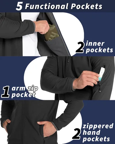 Miniatura 2 de 33,000ft Chaqueta Softshell con capucha para hombre, impermeable, ligera, aislada, cortavientos, con forro polar