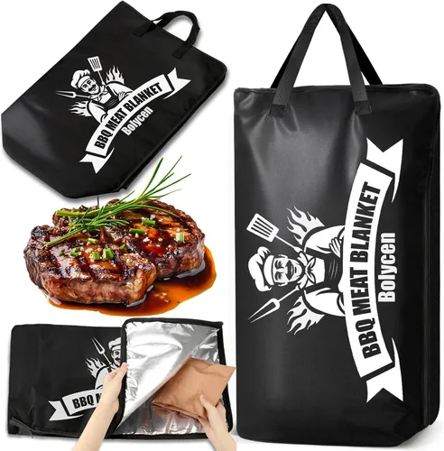 Miniatura 9 de Manta de barbacoa mejorada para descansar carne, freidora de aire, cocina, campamento, hornear, fiesta, accesorios esenciales para ahumador, manta