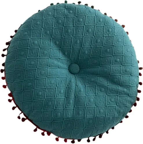 Cojín redondo de bola redonda Almohada de sofá Cojín de piso (azul, 15.7in40cm)
