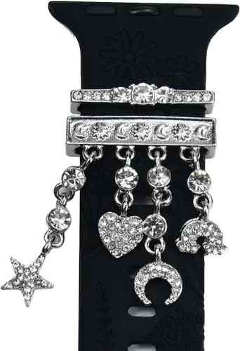 Miniatura 16 de Abalorio de Correa de Reloj, Anillos Decorativos Compatibles con Correas de Silicona de Apple para Mujeres 49mm 45mm 44mm 42mm 41mm 40mm 38mm