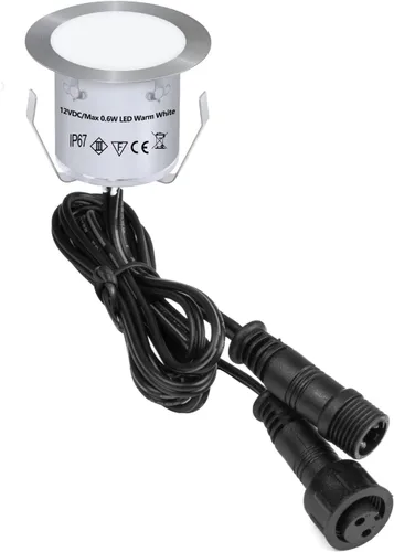 HIBOITEC Kit de luces LED empotrables para terraza, 1 paquete, iluminación de paisaje de bajo voltaje de 12 V, IP67, impermeable, luces de escalera