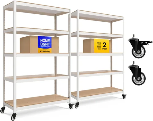 Miniatura 33 de HOMEDANT House Carrito Rodante de Metal de 24.4" con 5 Niveles, Estantería con Rodajas de Servicio Pesado Laminadas, Unidad de Estantería