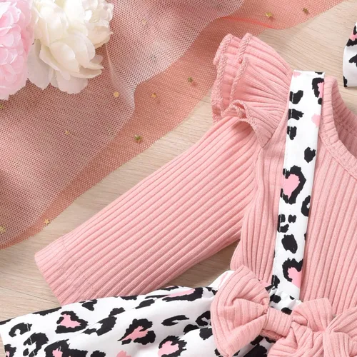 Miniatura 5 de Unutiylo Ropa de bebé recién nacida prematura con tirantes, traje de otoño e invierno, traje de manga larga con volantes