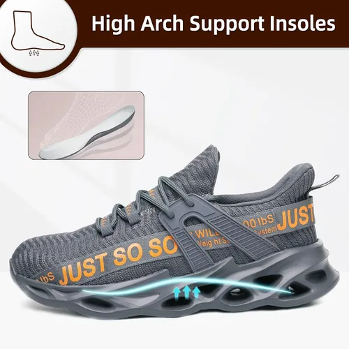 Miniatura 6 de Furuian Zapatos de punta de acero para mujeres y hombres, zapatos de seguridad ligeros, cómodos zapatos de trabajo con punta de acero