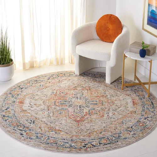 Miniatura 13 de SAFAVIEH Silverado Collection - Alfombra para pasillo, 2 x 8 pies, azul y óxido, diseño vintage envejecido, no desprende pelusa y de fácil cuidado