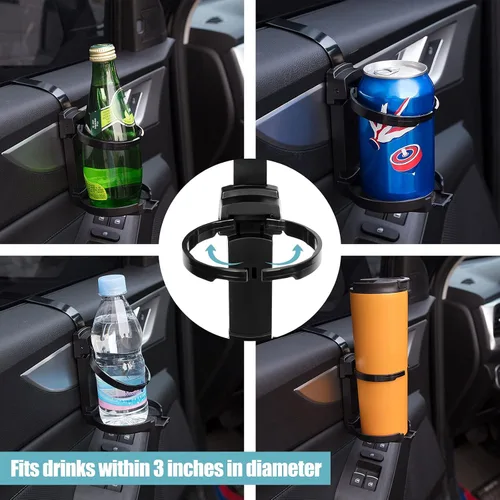 Miniatura 3 de LITTLEMOLE 2 uds titular de la taza del coche, sostenedores plegables ajustables de la bebida para latas de soda, botellas de agua, taza de café