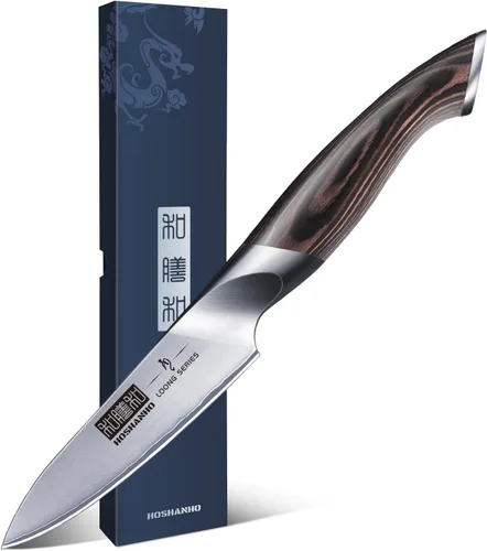 HOSHANHO - Cuchillo de pelar de 3.75 pulgadas, cuchillos de cocina pequeños de acero inoxidable japonés de alto carbono, cuchillo de fruta ultra