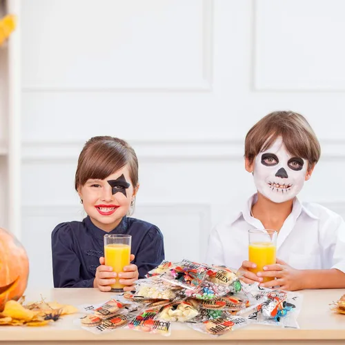 Miniatura 4 de 100 bolsas de golosinas de Halloween, bolsas transparentes autoadhesivas para caramelos, bolsas de plástico de celofán para galletas para recuerdos