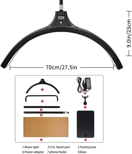 Miniatura 5 de Lámpara de pestañas para extensiones de pestañas, luz de luna LED para pestañas, faciales, tatuajes, esteticistas, lámpara de iluminación fresca
