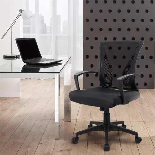 Miniatura 7 de Furmax Silla de oficina ergonómica de escritorio para computadora, silla de malla, respaldo medio, soporte lumbar giratorio con reposabrazos