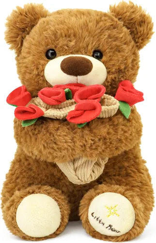 Miniatura 10 de Ramo de peluche de oso de peluche, ramo de peluche de rosas, sombrero de flores romántico, peluche de oso, perfecto como cumpleaños y vacaciones