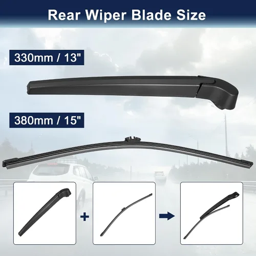Miniatura 2 de X AUTOHAUX Juego de brazo de limpiaparabrisas trasero para BMW X5 E70 2006 2007 2008 2009 2010 2012 2013